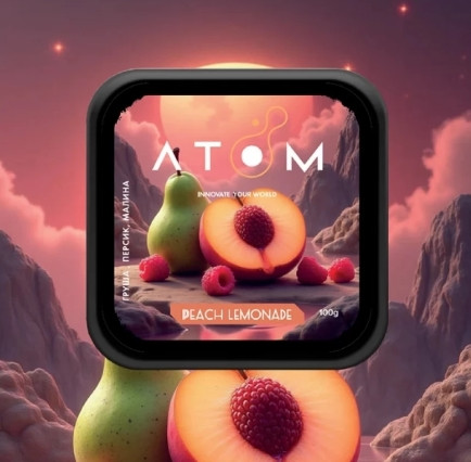 Табак Atom Peach Lemonade (Груша, Персик, Малина) 100 грамм  