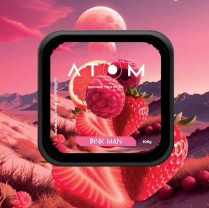 Табак Atom Pink Man (Малина, Клубника, Грейпфрут) 100 грамм в интернет магазине кальянов фото 1