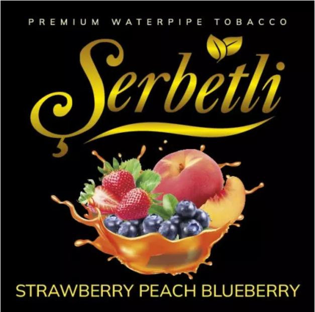 Табак Serbetli Strawberry Peach Blueberry (Клубника Персик Черника) 100 грамм в интернет магазине кальянов фото 1