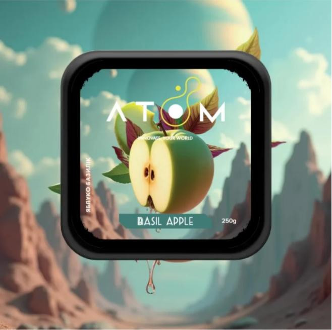 Табак Atom Basil Apple (Базилик, Яблоко) 200 грамм в интернет магазине кальянов фото 1