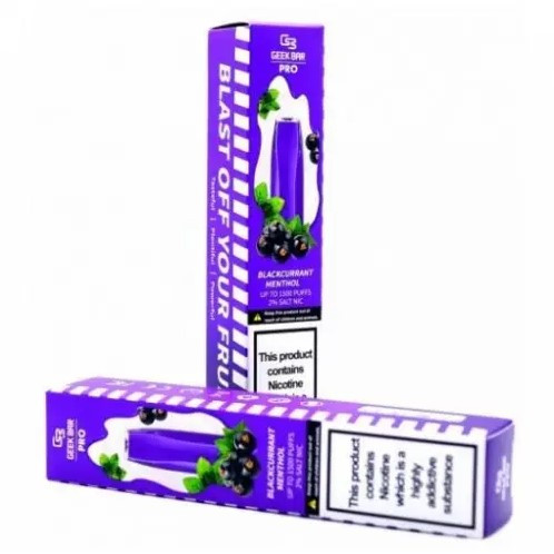 Электронная сигарета Geek Bar PRO 1500 Blackcurrant Menthol (Черная смородина с ментолом)  в интернет магазине кальянов фото 1