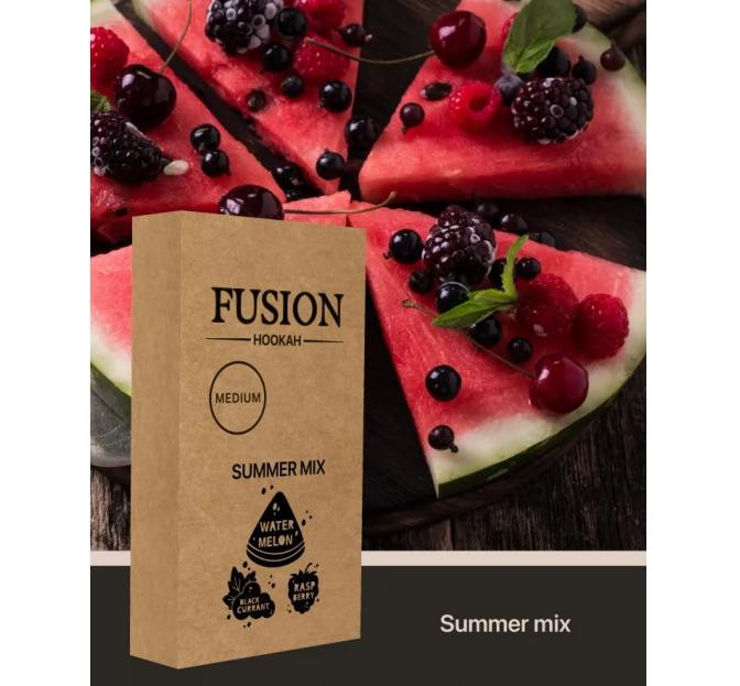 Табак Fusion Medium Summer mix (Арбуз Малина Смородина) 100 грамм 