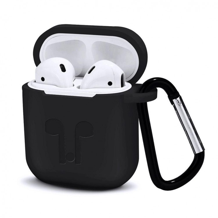 Силиконовый чехол для наушников AirPods case Black 