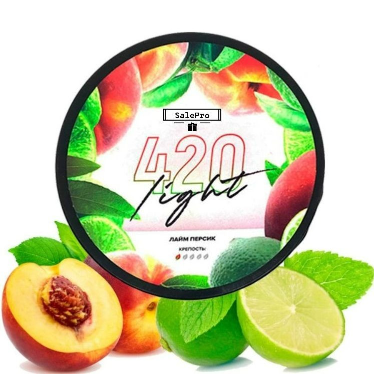 Табак 420 Light Лайм Персик 100 грамм     