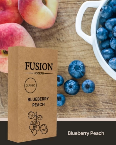 Табак Fusion Classic - Голубика Персик (Blueberry Peach) 100 Грамм  в интернет магазине кальянов фото 1