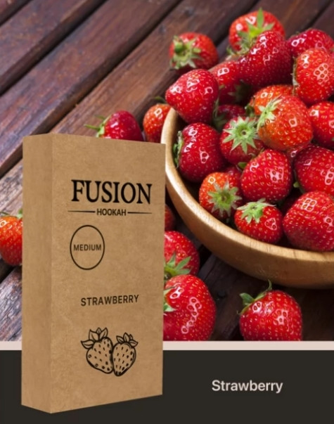 ТАБАК FUSION MEDIUM - STRAWBERRY (КЛУБНИКА) 100 ГРАММ 