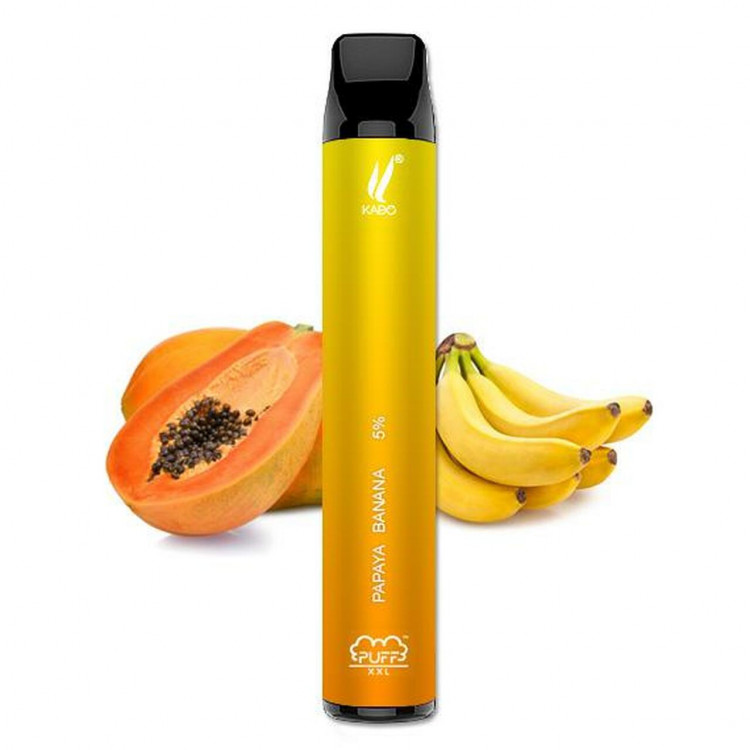 Одноразовая электронная сигарета PUFF BAR XXL Banana Papaya (Банан Папайя) 1600   