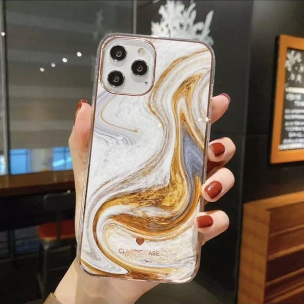 Чехол для Apple iPhone 13 Pro Max (Золотой Мрамор)           