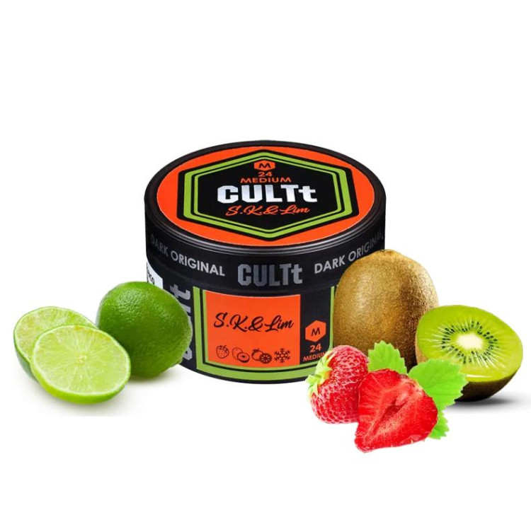 Табак CULTt Medium M24 Strawberry Kiwi Lime (Клубника Киви Лайм Лёд) 100 грамм 