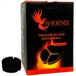 Кокосовый уголь для кальяна Phoenix Kaloud Gold 1 кг 72 кубика    