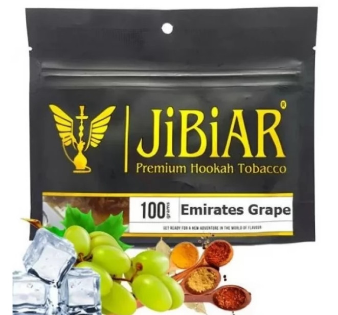 Табак JIBIAR Emirates Grape (Эмиратский Виноград) 100 грамм в интернет магазине кальянов фото 1