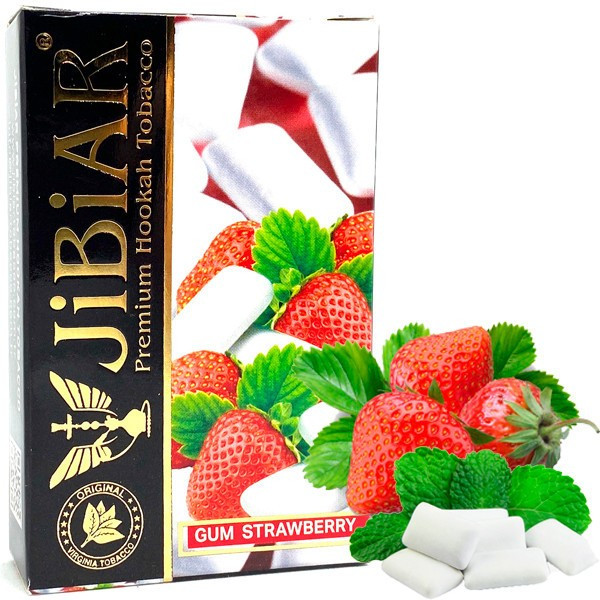 Табак Jibiar Gum Strawberry (Жвачка Клубника) 50 гр   в интернет магазине кальянов фото 1