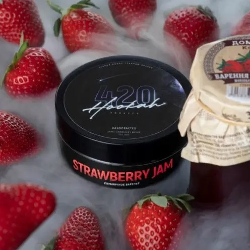 Табак 420 Strawberry Jam (Клубника Джэм) 100 грамм в интернет магазине кальянов фото 1