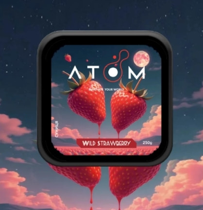 Табак Atom Wild Strawberry (Земляника) 200 грамм  в интернет магазине кальянов фото 1