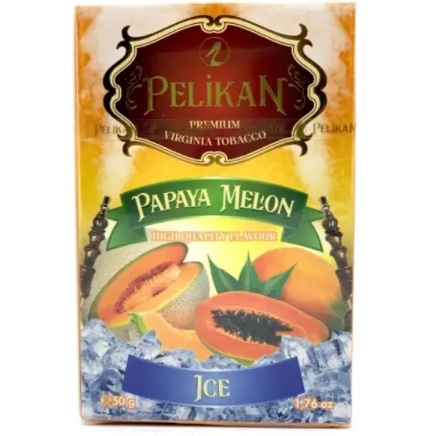Табак Pelikan Ice Papaya Melon (Папайя дыня лёд) 50 грамм в интернет магазине кальянов фото 1
