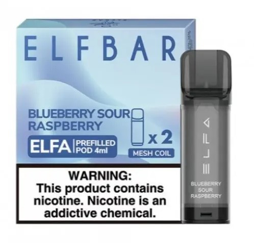Картридж Elf bar ELFA 4ml Blueberry Sour Raspberry (Черника, Кислая малина)  в интернет магазине кальянов фото 1