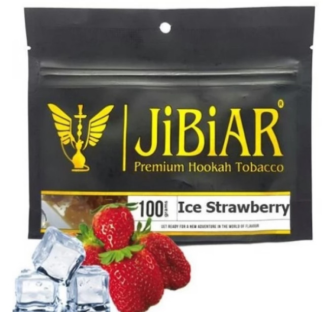 Табак JIBIAR Ice Strawberry (Клубника Лед) 100 Гр  в интернет магазине кальянов фото 1